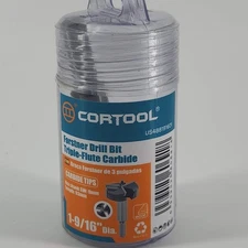 Cortool 1-9/16" Forstner Wood Drill Bit Hex Shank Triple Flute Carbide tips