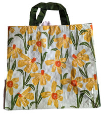 2025 Floral Flowers Yellow Daffodil Pattern Reusable Shopping Bag NEW