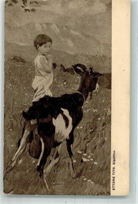 39738416 - sign. Tito, Ettore Junge mit der Ziege Gigettino auf einer
