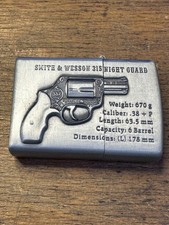 Smith & Wesson 315 Night Guard Revolver Flip Top Petrol Lighter EARTH Star