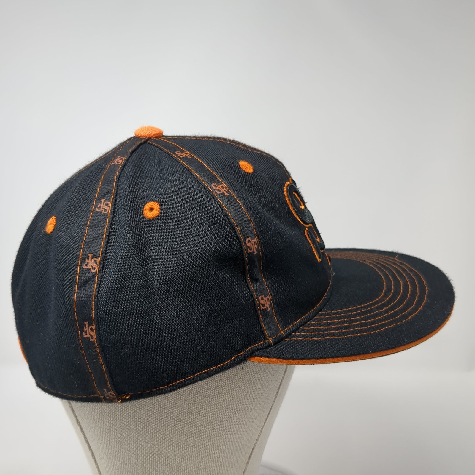 SF Fitted Baseball Cap Solid Black Large Embroide… - image 5