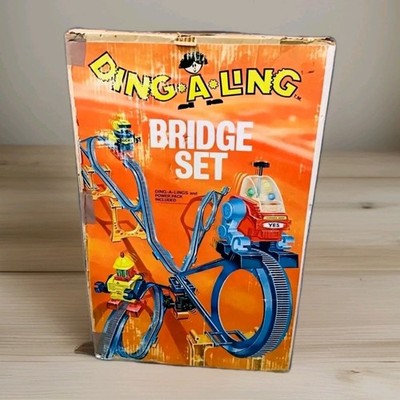 Vintage 1971 Topper Toys Ding-A-Ling 3 Power Packs w/5 Robots Bridge Set *READ*