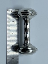 Vintage Gorham Silver Plated Baby Rattle YC1636 Monogram Dents Dumb Bell Shaped