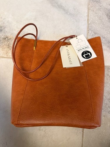ANTIK KRAFT Tan Polyurethane Tote with detachable inner Bag (Bag in a Bag)