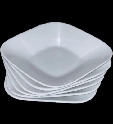 Crate & Barrel KAHLA CUMULUS 6 Saucers Square White Germany