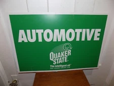 Vintage Quaker State Automotive Plastic Store Sign, NOS
