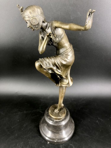 Bronzeskulptur Art Deco Tänzerin Chiparus Skulptur Bronze Tanzende Babylon - Bild 8 von 11