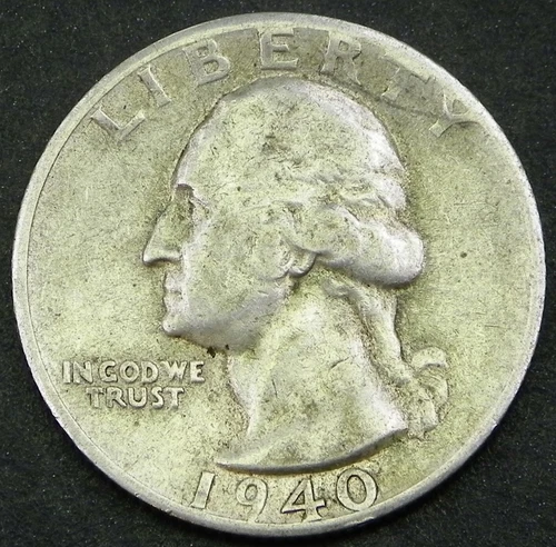 1940 S Washington Quarter VF+ #2 90% Silver
