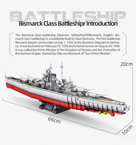 Bismarck Schlachtschiff | MOC | Klemmbausteine Bausatz - Bild 3 von 6