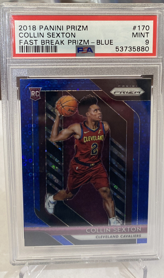 2018-19 Panini Blue Fast Break Prizm #170 Collin Sexton RC Rookie 106/175 PSA 9