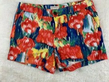 Merona Size 6 Shorts Womens Bright Orange Print Cotton