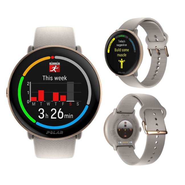 Polar Ignite Sport GPS Bluetooth Smartwatch Waterproof Wrist HRM  Greige/Gold - Main Image
