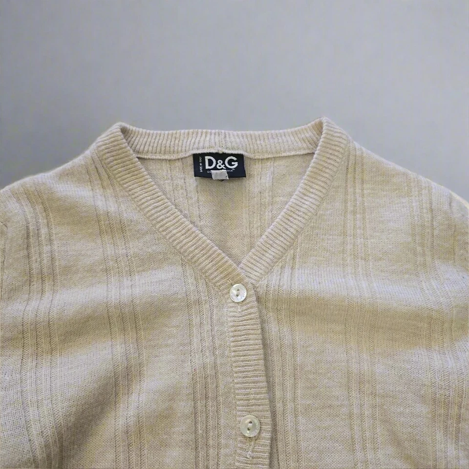Cárdigan de lana crema Dolce & Gabbana (D&G) - Talla: IT 40 Foto 3 de 4