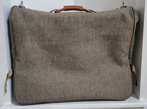 Hartmann Tweed Garment Bag Suiter Suit Bag Natural Tweed - See Descrip And Pics - Picture 3 of 14