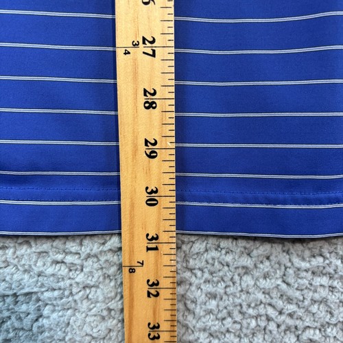 Camicia Jack Nicklaus Performance da uomo blu grande a righe manica corta polo da golf - Foto 8 di 9