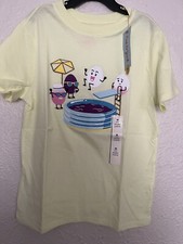 NWT Cat Jack Yellow T-shirt, Easter Eggs Jumping in Pool of Dye, Kids M 8