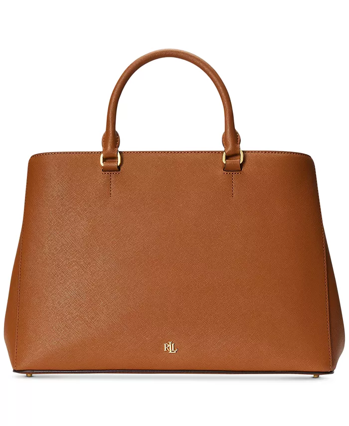 【Ralph Lauren】ツートンレザーが素敵 Hanna サッチェル NWT Ralph Lauren Crosshatch Leather Large Hanna Satchel