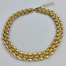 Vintage 1980's MONET Gold Tone Link Necklace with Original Tag