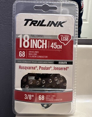 CHAINSAW CHAIN 18" 3/8" LP 68 drive links .05ga 7/32" TriLink LC68 NEW ...