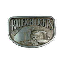 Vintage Raleigh Lights Semi Truck Big Rig Metal Belt Buckle B