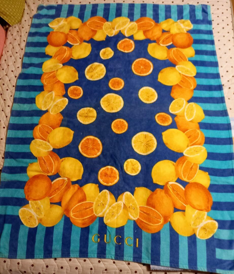 GUCCIビーチタオル　新品未使用 Authentic Gucci Vintage Old Beach Towel Cotton | eBay