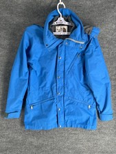 Vintage 80s The North Face Jacket Men M Blue Hooded Made in USA Full Zip Parka