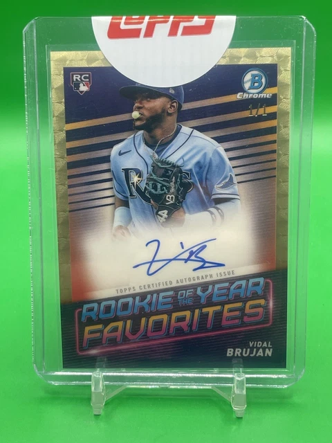 2022 Bowman Chrome Vidal Brujan Superfractor 1/1 Auto ROY Favorites RC