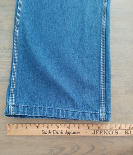 36x30 Big Smith Men Rigid Blue Denim Bib Overalls - Picture 6 of 7