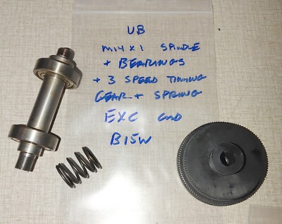 Emco Unimat Basic & PC Lathe M14x1 Spindle, Bearings & Big Timing Gear B15W