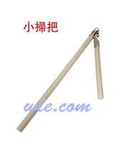 WLE White Waxwood Two Section Staff Small Sweeper 50" Overall Length