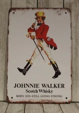 Johnnie Walker Tin Metal Sign Bar Wall Art Vintage Style Ad Whiskey Whisky 