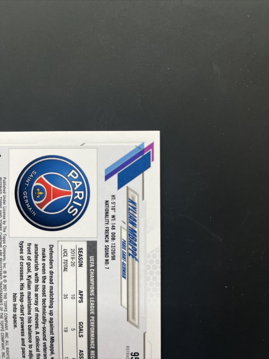 2020-21 Topps Chrome KYLIAN MBAPPE Silver Refractor France World
