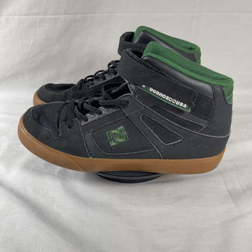 DC Shoes Pure EV Zapatillas de Monopatín de caña alta negras/verdes Zapato para Niño Talla 7 Foto 3 de 4