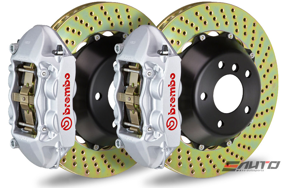 Brembo Rear GT Brake BBK 4pt P Caliper Silver 380x28 Drill Ferrari 550 575 96-05