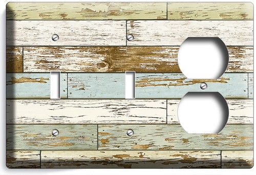 RUSTIC PEELING PAINT AGED RECLAIMED BEACH WOOD LIGHT SWITCH PLATES OUTLET DECOR - Picture 33 of 34