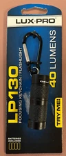 Lux-Pro LP130 Focusing KeyChain/Flashlight All Black 40 Lumens Brand New