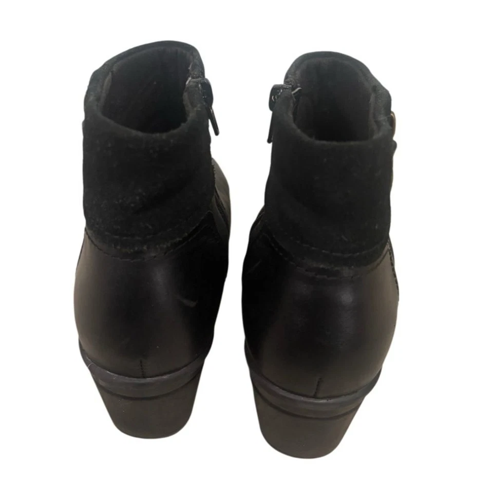 Clarks Botas Mujer Negras Emslie Twist Talla 8 M Botines de Cuero al Tobillo Cojín Suave Foto 3 de 4