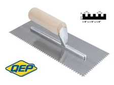 QEP/Roberts Square Notch Pro Trowel for Parque Flooring Adhesive 1/8x1/8x1/8" SQ