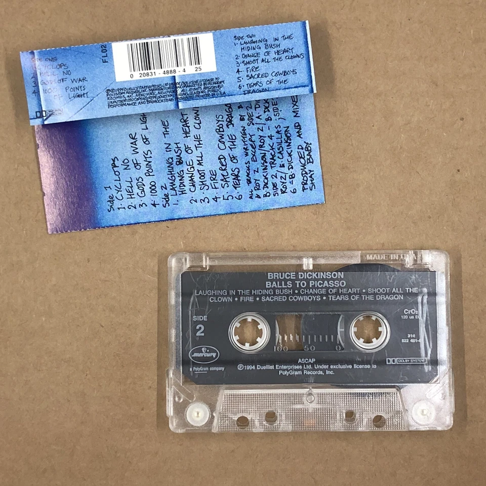 BRUCE DICKINSON Cassette Tape 90s Metal BALLS TO PICASSO IRON MAIDEN Foto 3 de 4