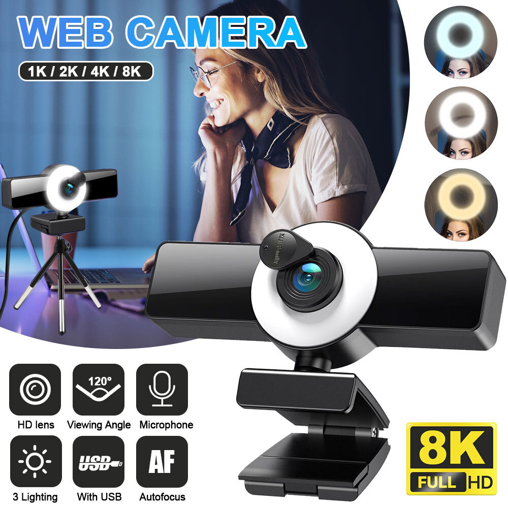 Webcam 8K 4K 2K Full HD Web Camera USB With Microphone Autofocu WebCamera-image
