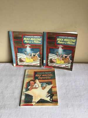 Vtg Mixed Lot Of 3 Softcover Max Malone Charlotte Herman Scholastic Young Reader