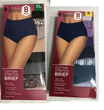 Felina Ladies' Cotton Stretch Brief 8-Pack, High Waist, Full Coverage, NEW