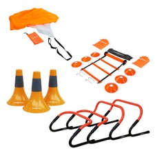 Agility Set + Hürden & Pylonen Set | Trainingsleiter Fallschirm Markierungskegel