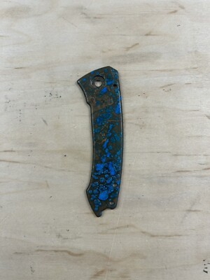 Nodak Custom  Boiling Blue  Shipwreck Copper CRKT Tuna 2520 Front Handle Scale