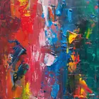 Abstract Expressionism Oil Paint Luxury Canvas Wall Art Picture Print Colourful
