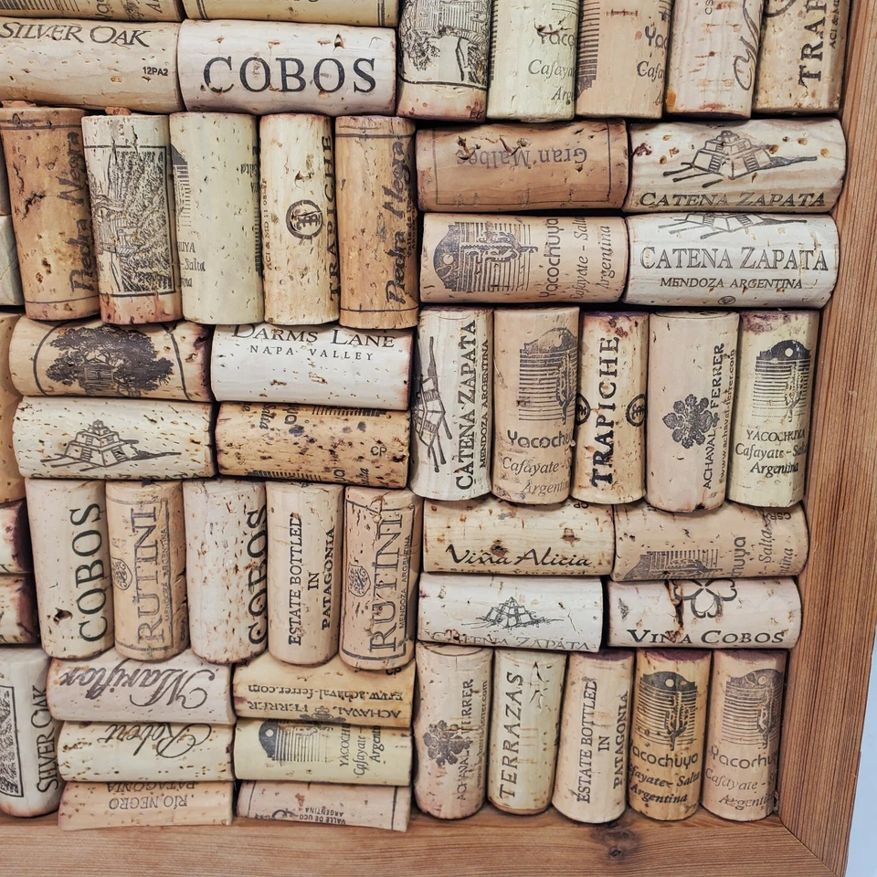 Handmade Wine Cork Board 14 x 13.5” Bar Decor Notes Oak Frame Wine Bar - Image 4 of 4