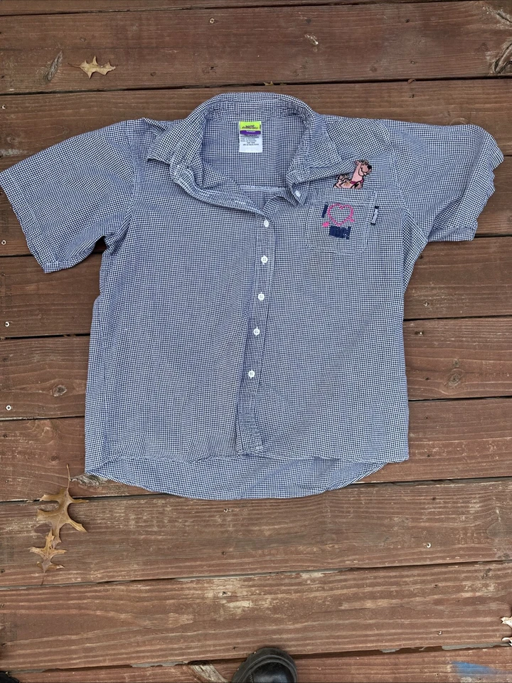 Blusa feminina Scooby-Doo 18/20 W bordada botão Gingham I Heart Me - Imagem 2 de 4