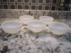 5-Vintage Fire King Oven Ware 5” Milk Glass Soup/Cereal/Chili Bowls, Made in USA