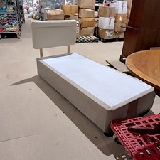 Upholstered Bed Frame with Storage Drawers Grey Single Size