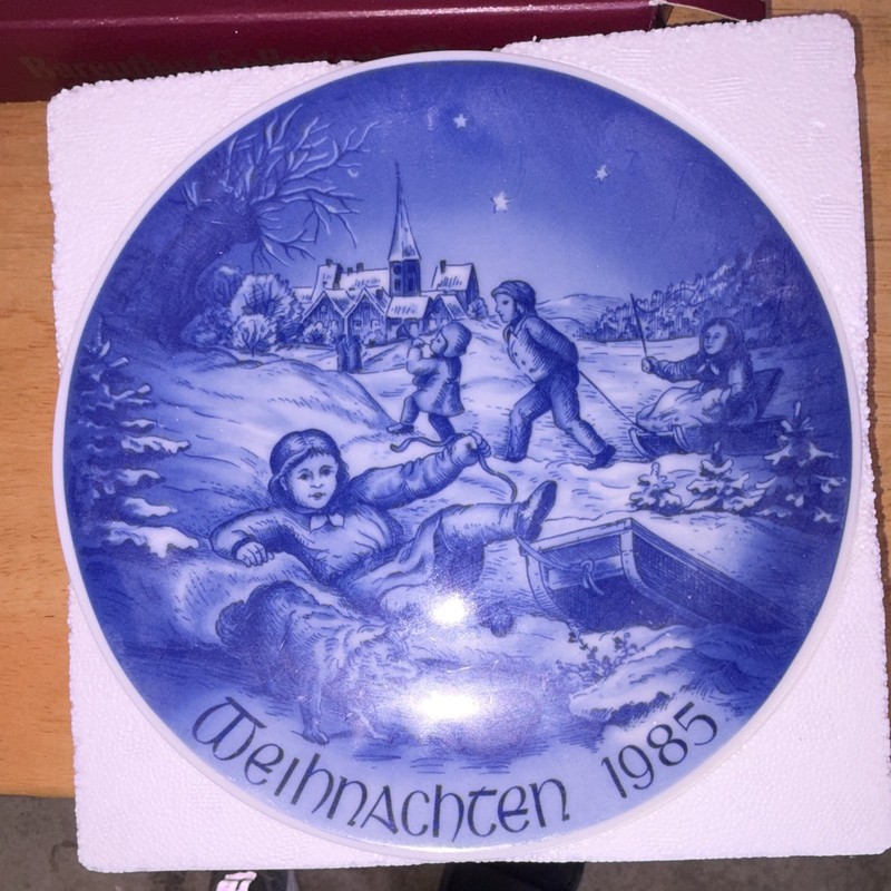 Bareuther Porzellan 1985 Winter Wonderland Christmas Limited Ed Plate 10in